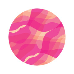 Pink Lines Pattern Circle Frame Abstract Background. Isolated. Vector