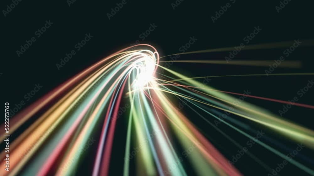 Poster abstract glowing 3d light strokes background/ 4k animation of an abstract looped wallpaper backgroun