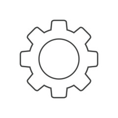 setting/gear line icon symbol for ui, social media, website Isolated on white background.
