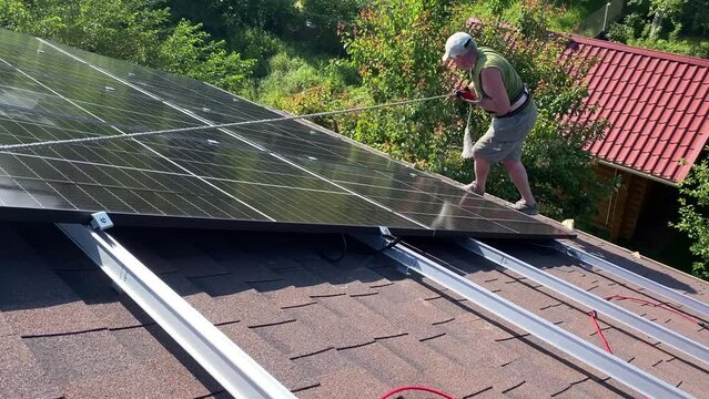 Installation site of PV solar panels on bituminous