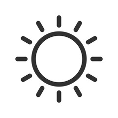 Brightness icon. Intensity Setting illustration. Sun with rays symbol