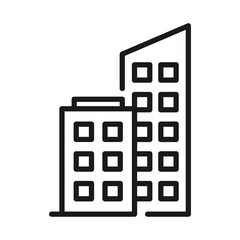 Office building outline icon. Apartment illustration