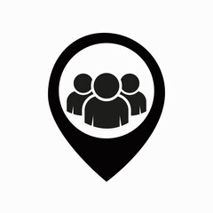 Employee location icon. Profile symbol. Map marker and avatar.