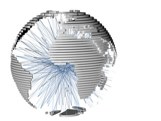 world globus 3d transparent digital