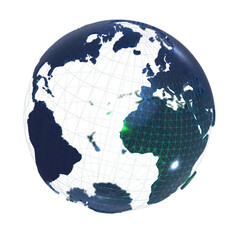 Fototapeta na wymiar world globus 3d transparent