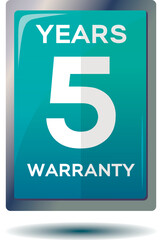 5 year warranty 100% vector, made according to the sketch, suitable for the site or print, let this image be useful for you