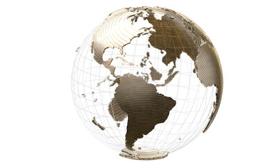 world globus 3d transparent digital