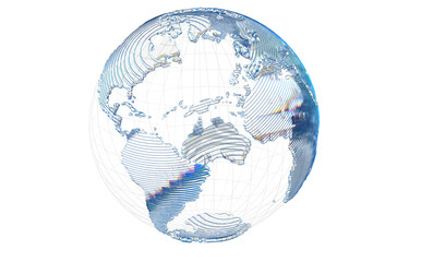 world globus 3d transparent digital