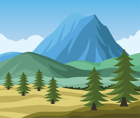 pines and peak landscape