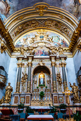 Fototapeta na wymiar Interior of the church of Santa Maria sopra Minerva in Assisi, Italy, Europe