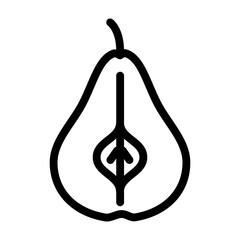 pear one cut line icon vector. pear one cut sign. isolated contour symbol black illustration