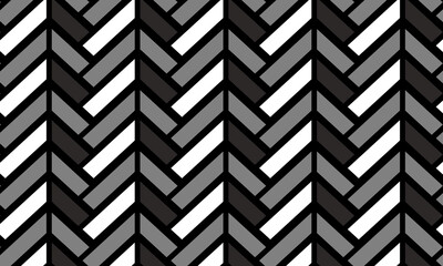 black and white background with seamless pattern. geometric style - stock vector.