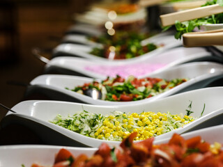 delicious salads at the hotel buffet