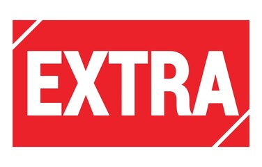 EXTRA text written on red stamp sign.