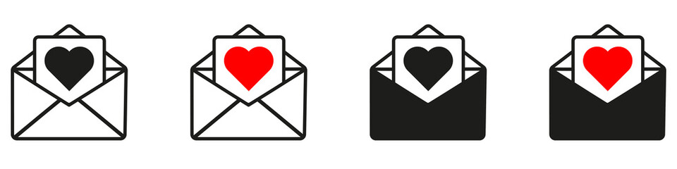 Envelope with Heart vector outline icon. Donation vector icon. Vektor illustration eps10 