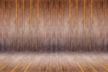 empty wooden planks wall perspective floor room interior background