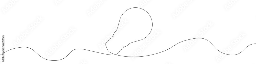 Poster bulb icon line continuous drawing vector. one line bulb icon vector background. bulb icon. continuou