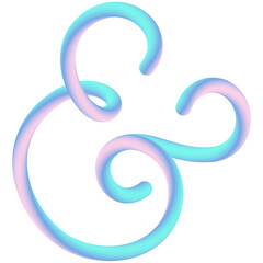 Obraz premium Elegant 3d ampersand symbol.