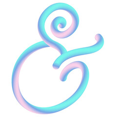 Fototapeta premium Elegant 3d ampersand symbol.