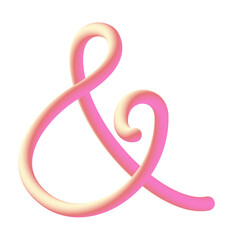 Obraz premium Elegant 3D Ampersand Symbol.