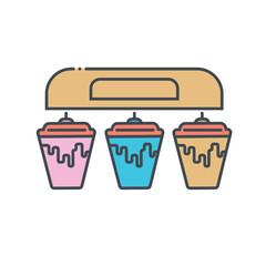Coffee holder icon. Lineal color style. Can be used for web and mobile.