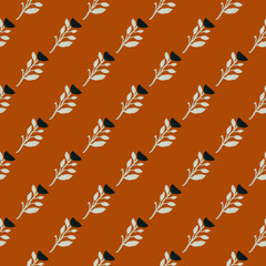 Contemporary flower seamless pattern. Elegant botanical floral wallpaper. Abstract plants endless ornament.