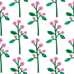 Strange flower seamless pattern. Contemporary botanical floral ornament. Creative plants endless wallpaper.