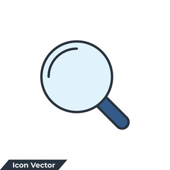 search icon logo vector illustration. Magnifying glass symbol template for graphic and web design collection