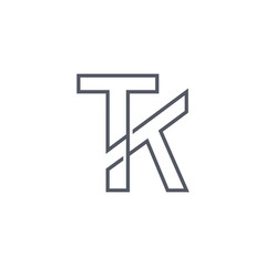 Initial TK typography logo design vector.