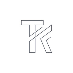Initial TK typography logo design vector.