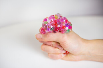 Water balls in a hydrogel. An excellent way of anti-stress, depression, develops motor skills in children.