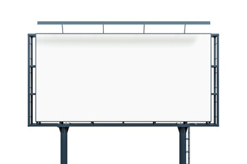 Obraz premium Blank white horizontal billboard isolated on light background, front view. Mock up, 3D Rendering
