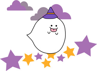 ハロウィンのお化け、星の橋を渡る
