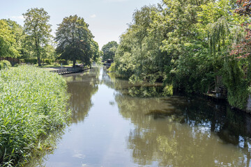 canal and public park, Koge, Denmark