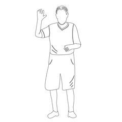 man sketch on white background isolated, vector