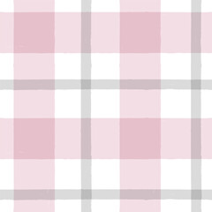 Seamless tartan pattern,watercolor plaid print, checkered pink girly brush strokes. Gingham texture for textile: shirts, tablecloths, clothes
