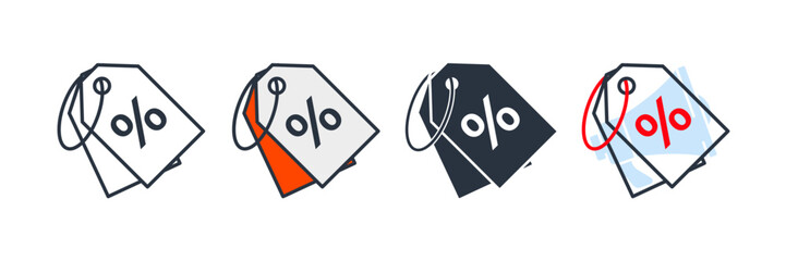 discount icon logo vector illustration. Shopping tags symbol template for graphic and web design collection