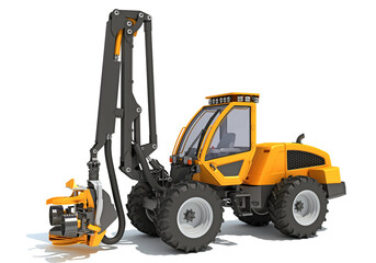 Forest Machine 3D rendering on white background