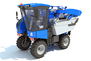 Grape Harvester 3D rendering on white background
