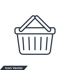basket icon logo vector illustration. Shopping basket symbol template for graphic and web design collection