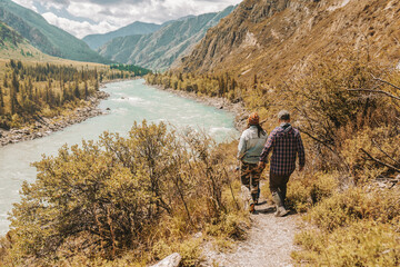 hiking in the mountains