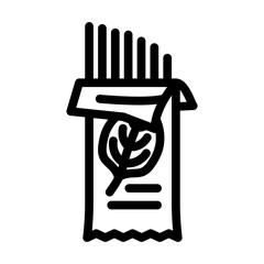 spaghetti spinach line icon vector. spaghetti spinach sign. isolated contour symbol black illustration