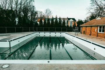 Cold and empty pool in Winter