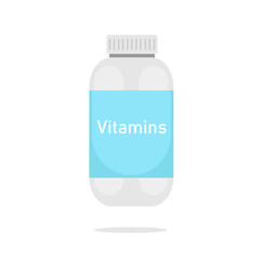 Vitamins bottle with pills. Multivitamin complex supplement. Black silhouette isolated on white background. jpeg illustration. Bottles of Vitamin Drip Therapy for Health and Skin, on White Background.
