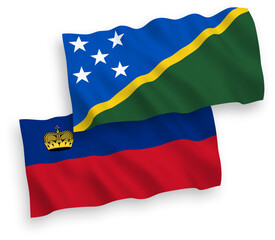 Flags of Liechtenstein and Solomon Islands on a white background