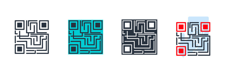 Barcode icon logo vector illustration. QR code symbol template for graphic and web design collection