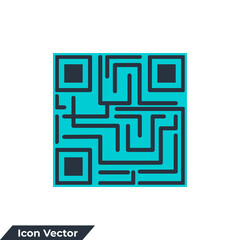 Barcode icon logo vector illustration. QR code symbol template for graphic and web design collection