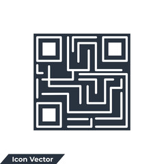 Barcode icon logo vector illustration. QR code symbol template for graphic and web design collection