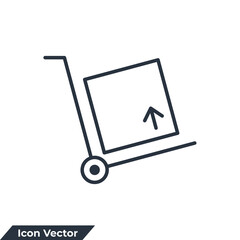 Cargo trolley icon logo vector illustration. Packages delivery trolley symbol template for graphic and web design collection