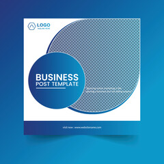 Minimal blue business social post template